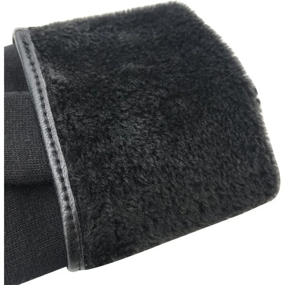 Women's Black Winter Warm Fleece Lining Gloves Driving Texting Touch Screen